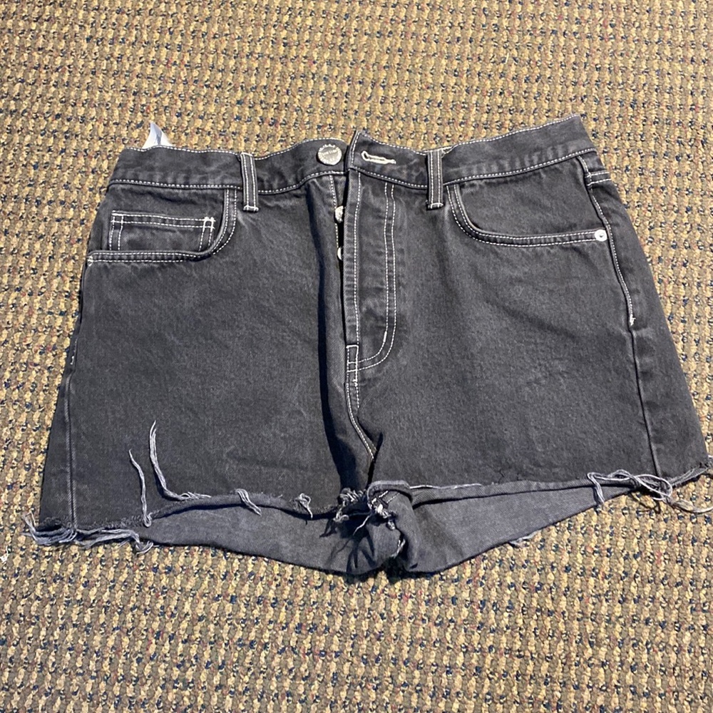 Current Elliot cutoff black denim shorts